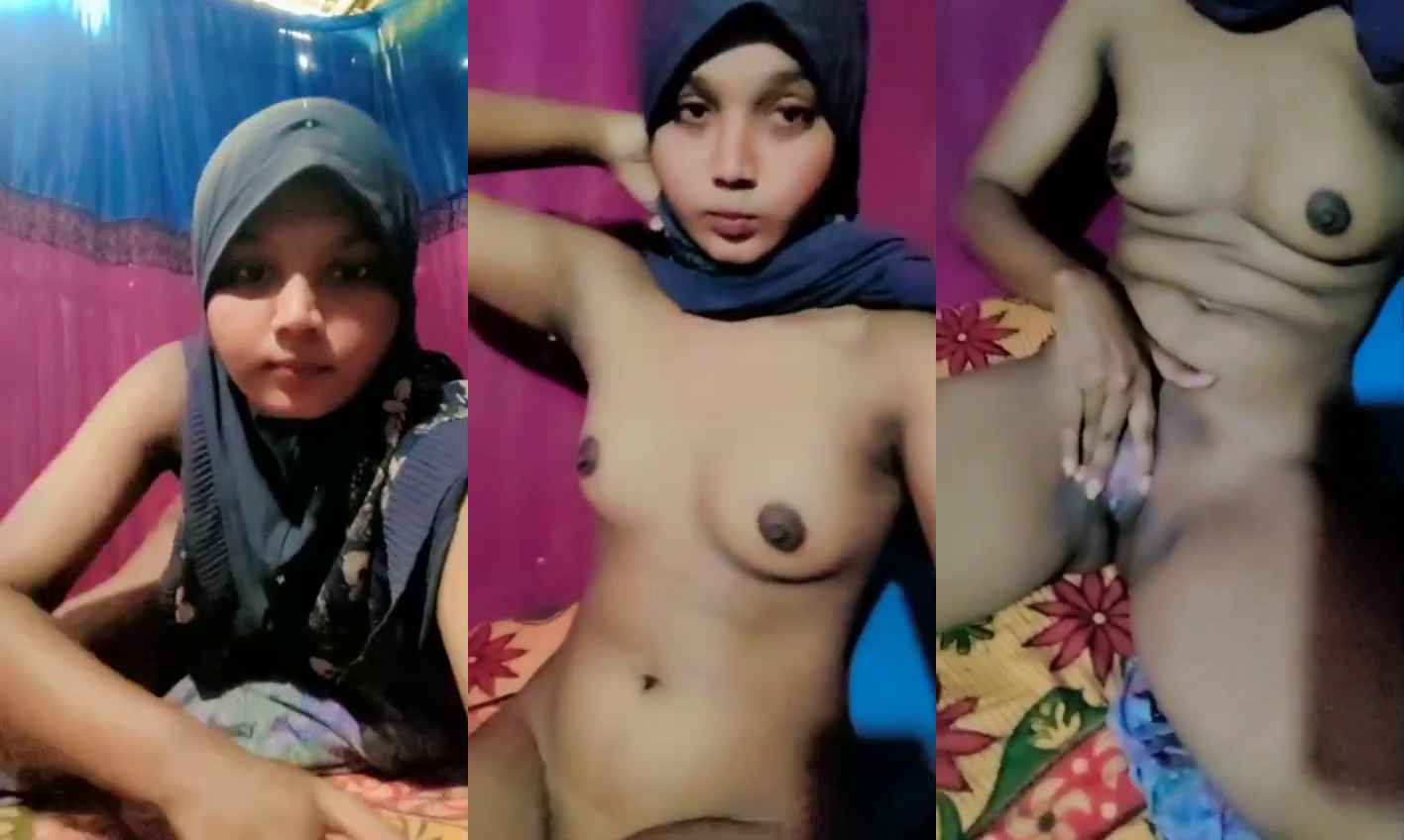 Skinny Desi teen 18+ Hijab Girl Pussy and Small Boobs Viral Full Video
