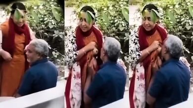 Old Uncle Sucked Young Woman’s Big Boobs in the Park Viral Video